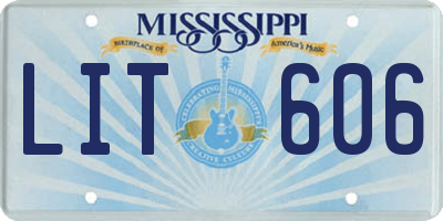 MS license plate LIT606