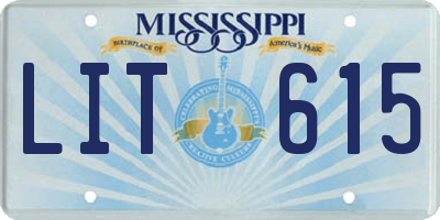 MS license plate LIT615