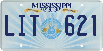 MS license plate LIT621