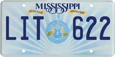 MS license plate LIT622