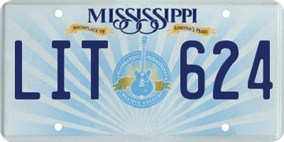 MS license plate LIT624