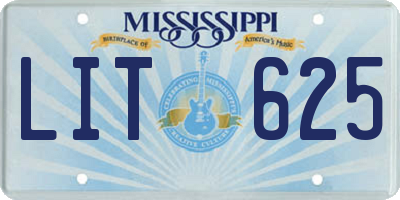 MS license plate LIT625