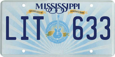 MS license plate LIT633