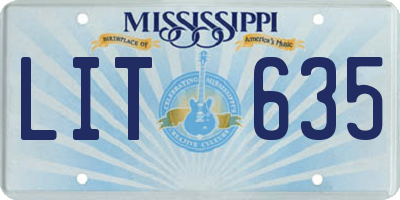 MS license plate LIT635