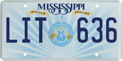 MS license plate LIT636