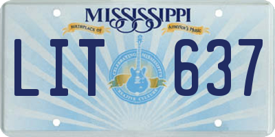 MS license plate LIT637
