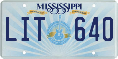 MS license plate LIT640