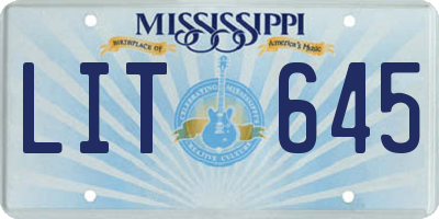 MS license plate LIT645