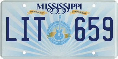 MS license plate LIT659