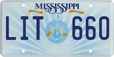 MS license plate LIT660