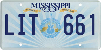 MS license plate LIT661
