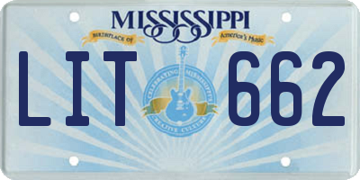 MS license plate LIT662