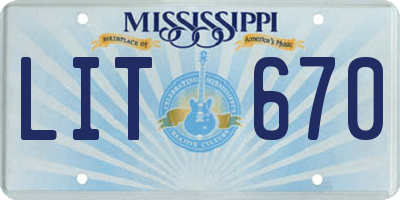 MS license plate LIT670