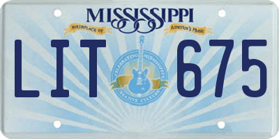 MS license plate LIT675