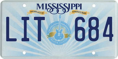 MS license plate LIT684