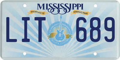 MS license plate LIT689