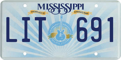 MS license plate LIT691
