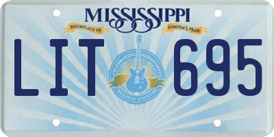 MS license plate LIT695