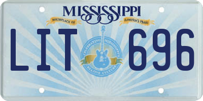 MS license plate LIT696