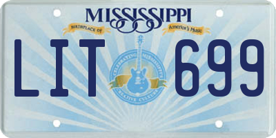 MS license plate LIT699