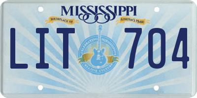 MS license plate LIT704