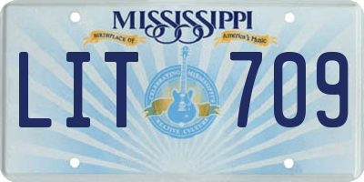 MS license plate LIT709