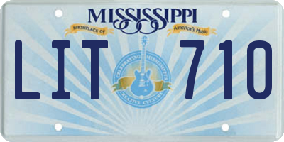 MS license plate LIT710