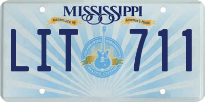MS license plate LIT711
