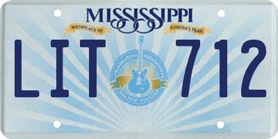 MS license plate LIT712