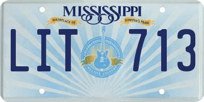 MS license plate LIT713