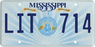 MS license plate LIT714