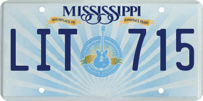 MS license plate LIT715