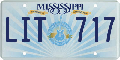 MS license plate LIT717