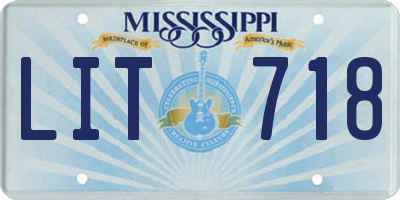 MS license plate LIT718