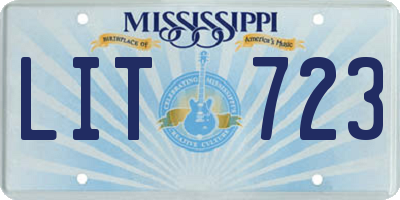 MS license plate LIT723