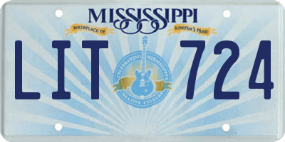 MS license plate LIT724