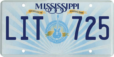 MS license plate LIT725
