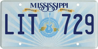MS license plate LIT729