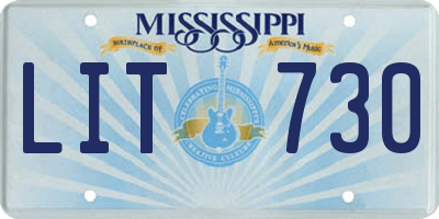 MS license plate LIT730