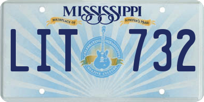 MS license plate LIT732