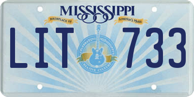 MS license plate LIT733