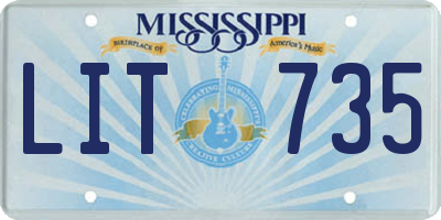 MS license plate LIT735