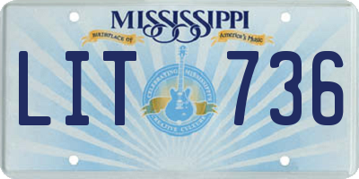 MS license plate LIT736