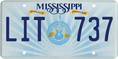 MS license plate LIT737