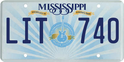 MS license plate LIT740