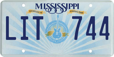 MS license plate LIT744
