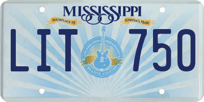 MS license plate LIT750