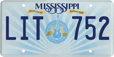 MS license plate LIT752