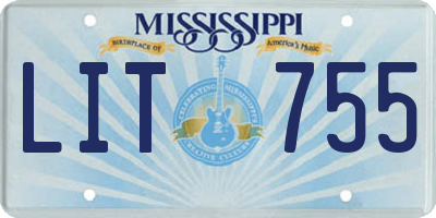 MS license plate LIT755