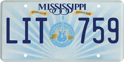 MS license plate LIT759